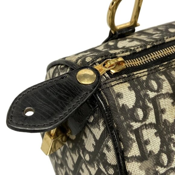 Auth DIOR/ChristianDior Trotteur Black Cream Dark Gray PVC Patent Leather - Picture 10 of 16